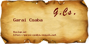 Garai Csaba névjegykártya